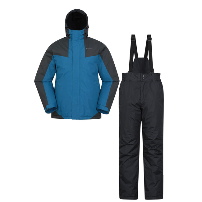 Blue - Front - Mountain Warehouse Mens Ski Jacket & Trousers