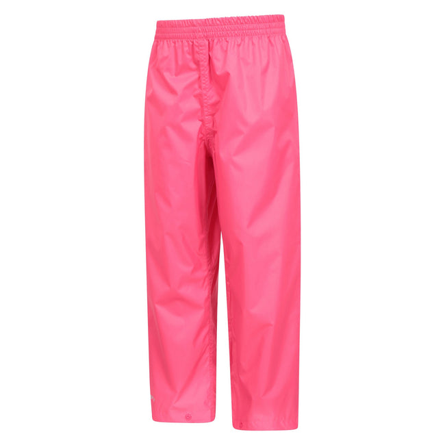 Bright Pink - Side - Mountain Warehouse Childrens-Kids Pakka II Waterproof Over Trousers