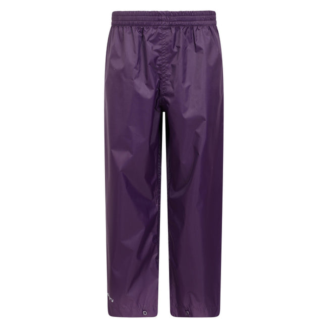 Purple - Front - Mountain Warehouse Childrens-Kids Pakka II Waterproof Over Trousers