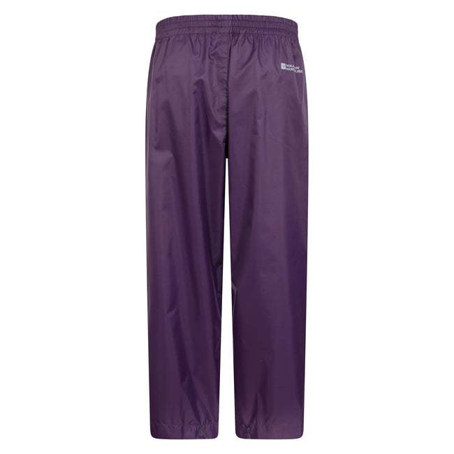 Purple - Back - Mountain Warehouse Childrens-Kids Pakka II Waterproof Over Trousers