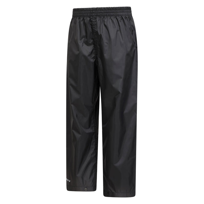 Black - Side - Mountain Warehouse Childrens-Kids Pakka II Waterproof Over Trousers