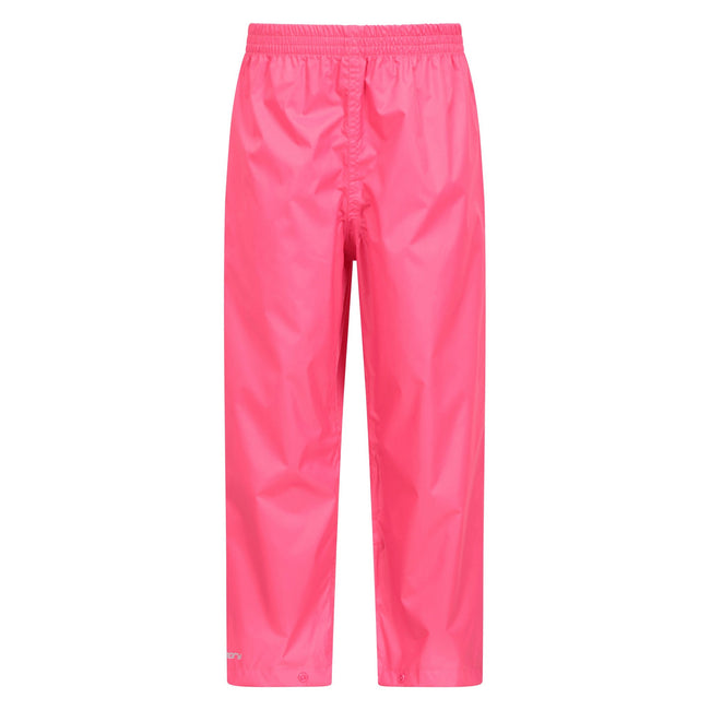 Bright Pink - Front - Mountain Warehouse Childrens-Kids Pakka II Waterproof Over Trousers