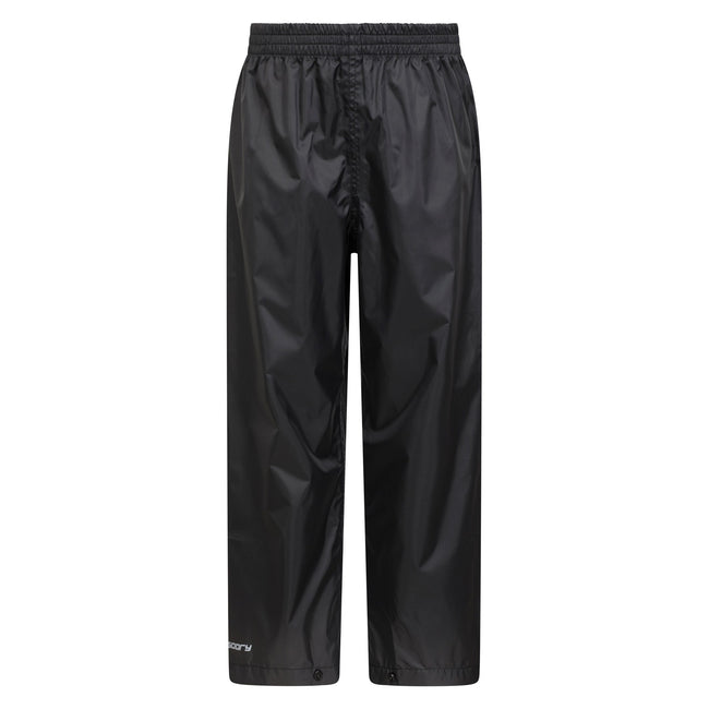 Black - Front - Mountain Warehouse Childrens-Kids Pakka II Waterproof Over Trousers