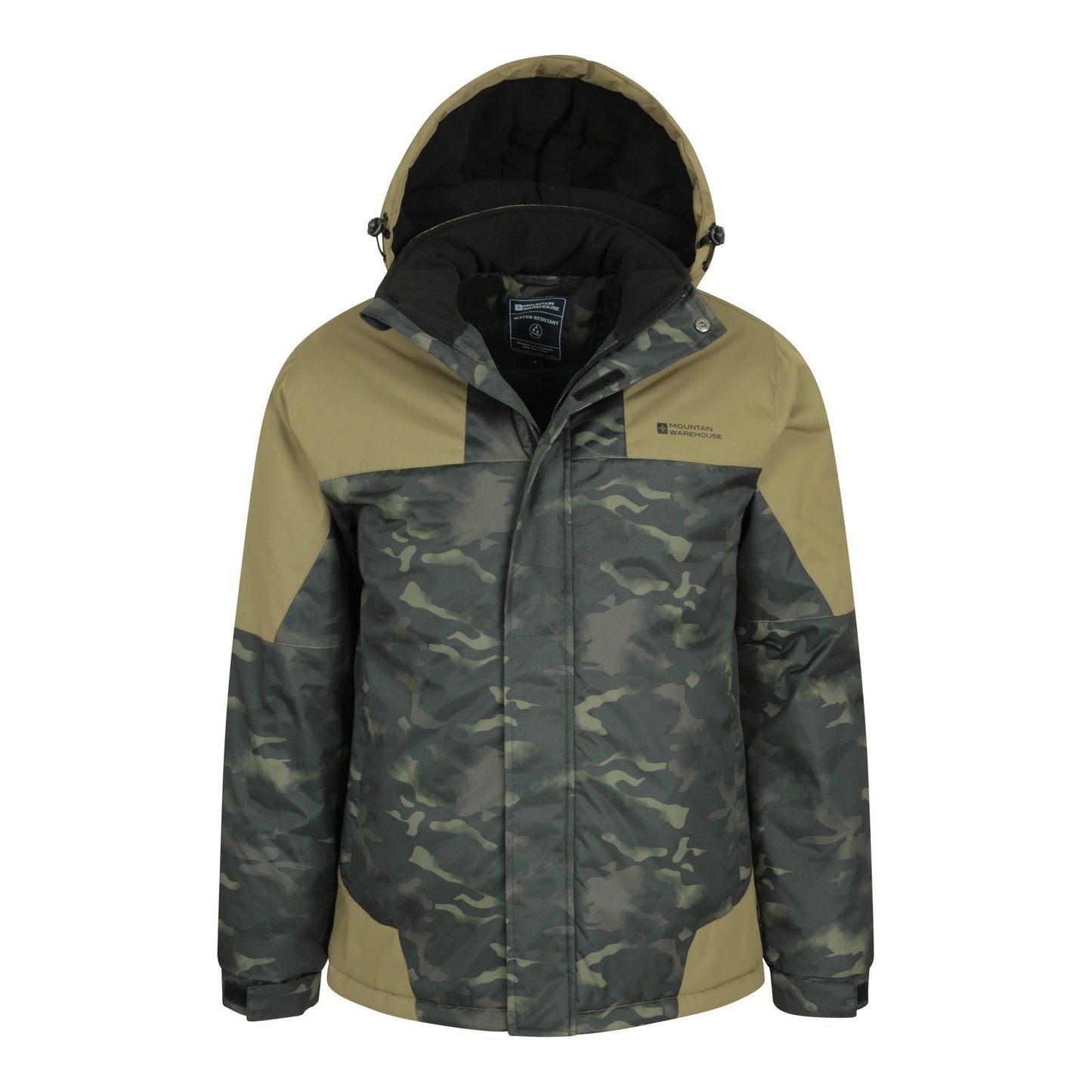 Dark Khaki - Pack Shot - Mountain Warehouse Mens Shadow Camouflage Ski Jacket