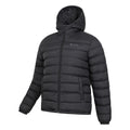 Black - Side - Mountain Warehouse Mens Seasons Faux Fur Lined Padded Jacket