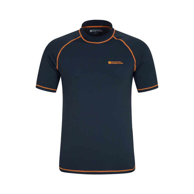 Navy - Front - Mountain Warehouse Mens Contrast Rash Guard