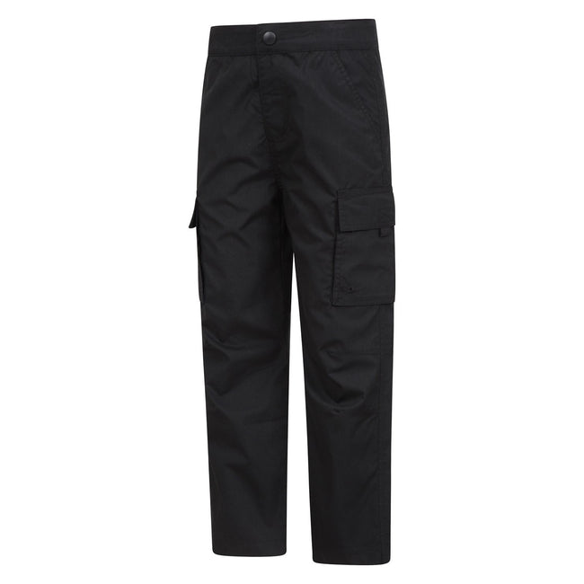 Black - Side - Mountain Warehouse Childrens-Kids Trek Winter Hiking Trousers