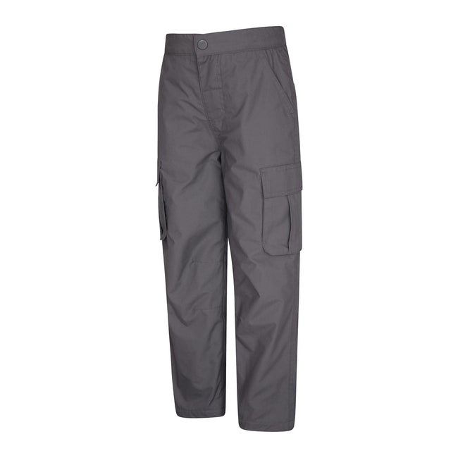 Grey - Side - Mountain Warehouse Childrens-Kids Trek Winter Hiking Trousers
