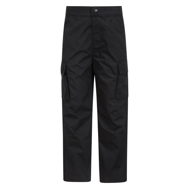 Black - Front - Mountain Warehouse Childrens-Kids Trek Winter Hiking Trousers