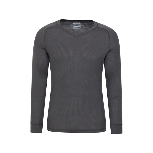 Grey - Front - Mountain Warehouse Mens Talus V Neck Thermal Top