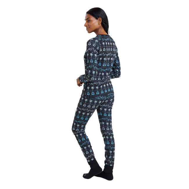 Teal - Lifestyle - Mountain Warehouse Womens-Ladies Skiing Scene Thermal Top