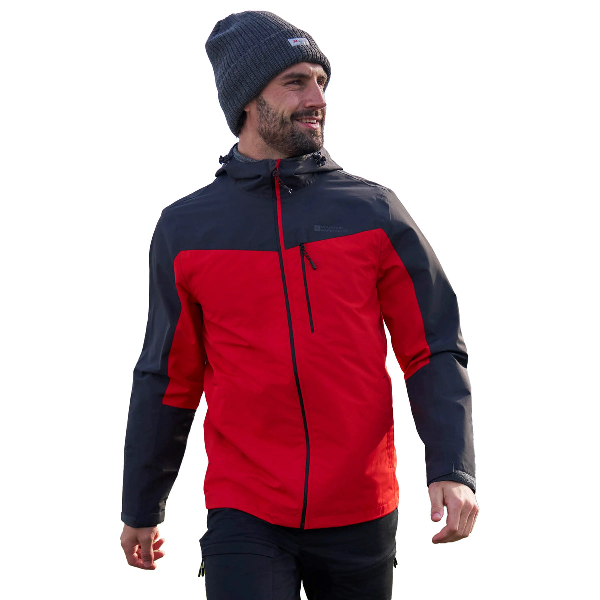 Active Red - Close up - Mountain Warehouse Mens Brisk Extreme Waterproof Jacket