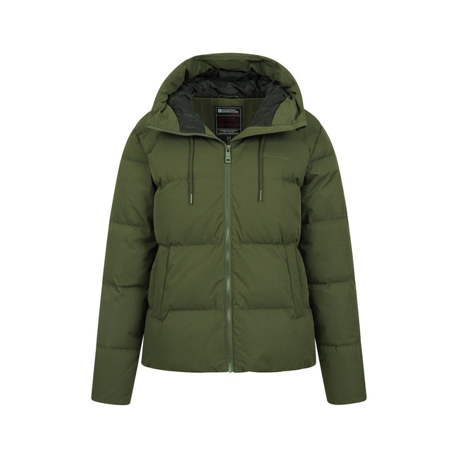 Khaki Green - Pack Shot - Mountain Warehouse Womens-Ladies Cosy Extreme Short Down Jacket