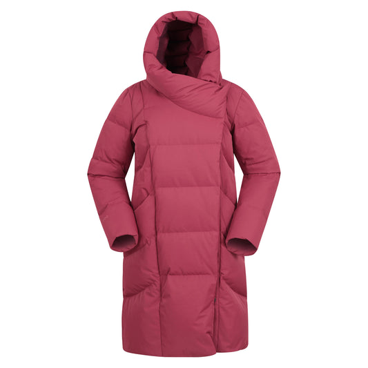 Burgundy - Front - Mountain Warehouse Womens-Ladies Cosy Extreme II Wrap Down Jacket
