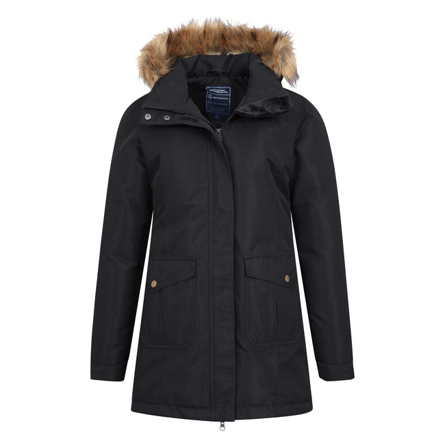 Black - Pack Shot - Mountain Warehouse Womens-Ladies Tarka II Long Padded Jacket