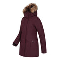 Burgundy - Side - Mountain Warehouse Womens-Ladies Tarka II Long Padded Jacket