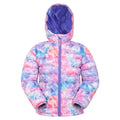 Pink - Front - Mountain Warehouse Childrens-Kids Seasons Watercolour Padded Jacket