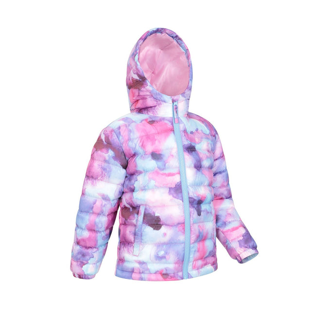 Dark Purple - Side - Mountain Warehouse Childrens-Kids Seasons Watercolour Padded Jacket
