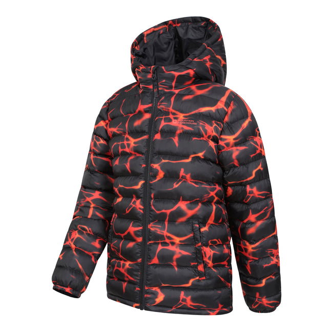 Burnt Orange - Side - Mountain Warehouse Childrens-Kids Seasons Watercolour Padded Jacket