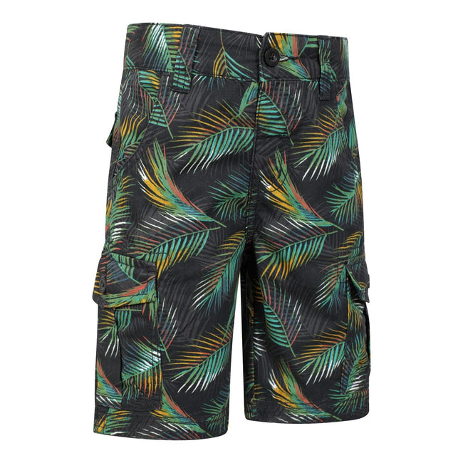 Green - Side - Mountain Warehouse Childrens-Kids Leaf Cargo Shorts