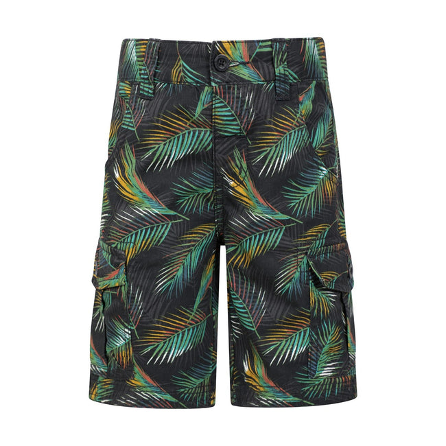 Green - Front - Mountain Warehouse Childrens-Kids Leaf Cargo Shorts