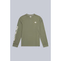 Khaki Green - Front - Animal Mens Tommy Back Print Organic Long-Sleeved T-Shirt