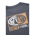 Dark Grey - Back - Animal Mens Tommy Back Print Organic Long-Sleeved T-Shirt
