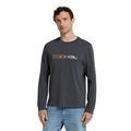 Dark Grey - Side - Animal Mens Tommy Back Print Organic Long-Sleeved T-Shirt