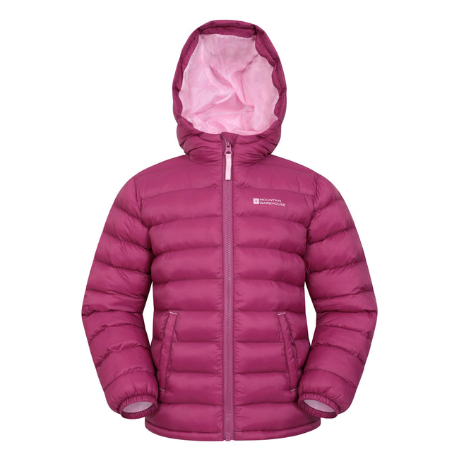 Dark Pink - Front - Mountain Warehouse Childrens-Kids Seasons II Padded Jacket