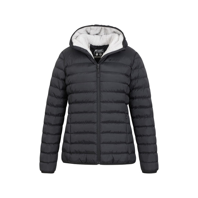 Black - Pack Shot - Mountain Warehouse Womens-Ladies Faux Fur Lined Padded Jacket