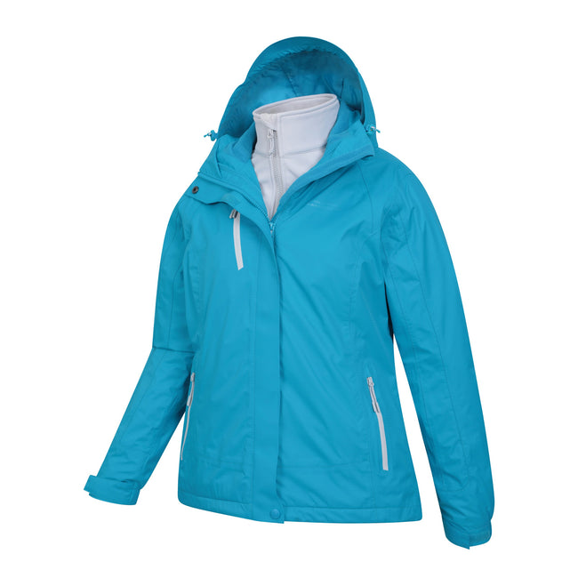 Bright Blue - Side - Mountain Warehouse Womens-Ladies Bracken Extreme 3 in 1 Waterproof Jacket