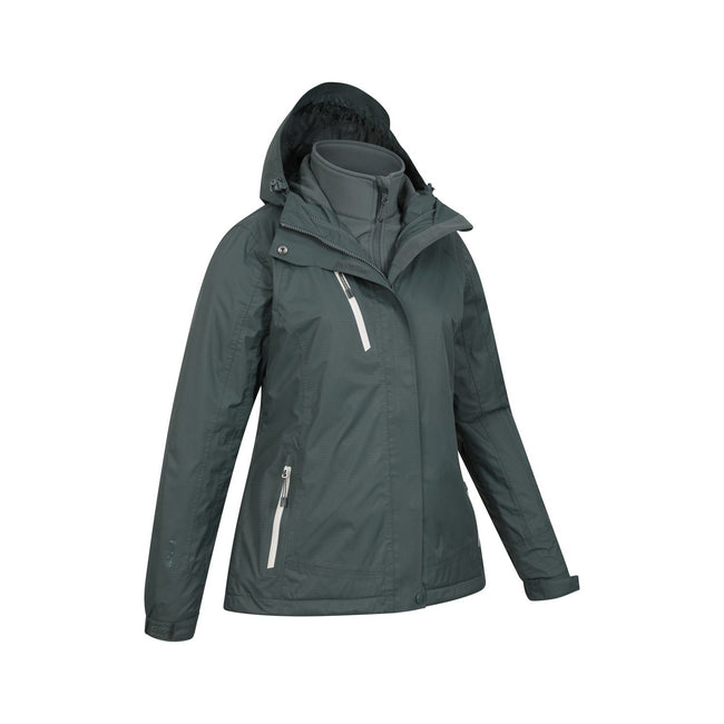 Khaki Green - Lifestyle - Mountain Warehouse Womens-Ladies Bracken Extreme 3 in 1 Waterproof Jacket