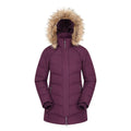 Purple - Front - Mountain Warehouse Womens-Ladies Isla II Long Down Jacket