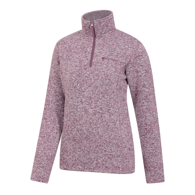 Burgundy - Side - Mountain Warehouse Womens-Ladies Idris Half Zip Fleece Top