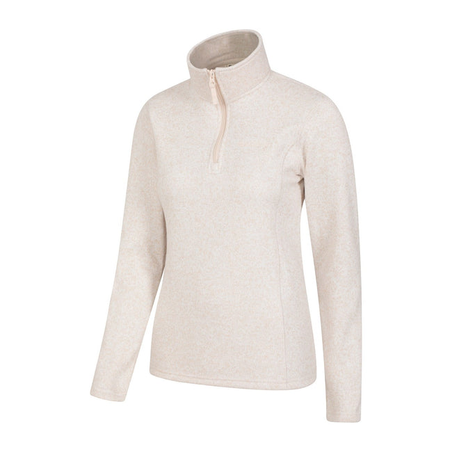 Beige - Back - Mountain Warehouse Womens-Ladies Idris Half Zip Fleece Top