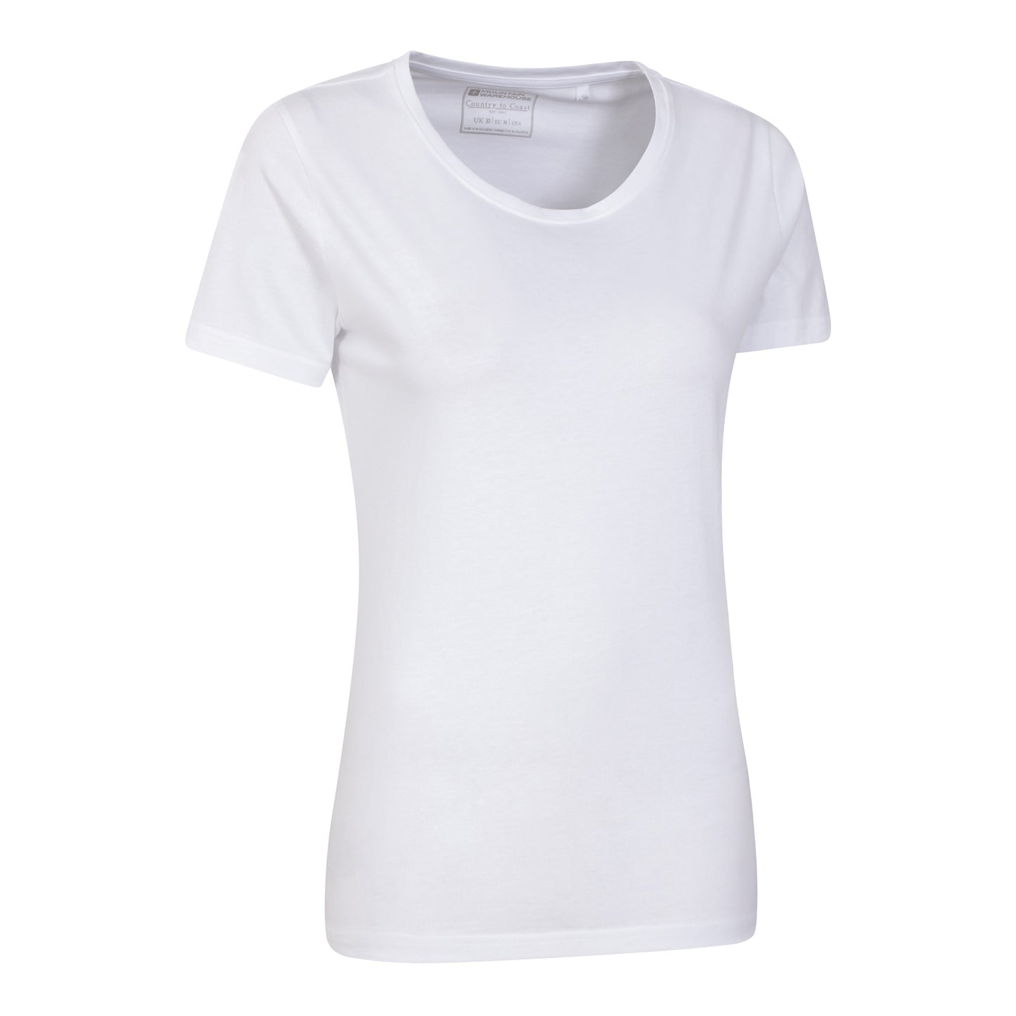 White - Side - Mountain Warehouse Womens-Ladies Basic Plain Round Neck T-Shirt