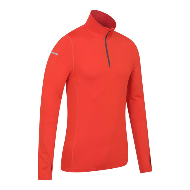 Orange - Back - Mountain Warehouse Mens Vault Recycled Half Zip Long-Sleeved Top