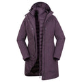Dark Purple - Front - Mountain Warehouse Womens-Ladies Alaskan Long 3 In 1 Jacket
