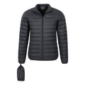 Black - Close up - Mountain Warehouse Mens Featherweight II Down Jacket