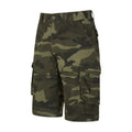 Khaki Green-Black - Side - Mountain Warehouse Mens Camo Cargo Shorts