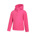Dark Pink - Side - Mountain Warehouse Childrens-Kids Camber II Fleece Hoodie