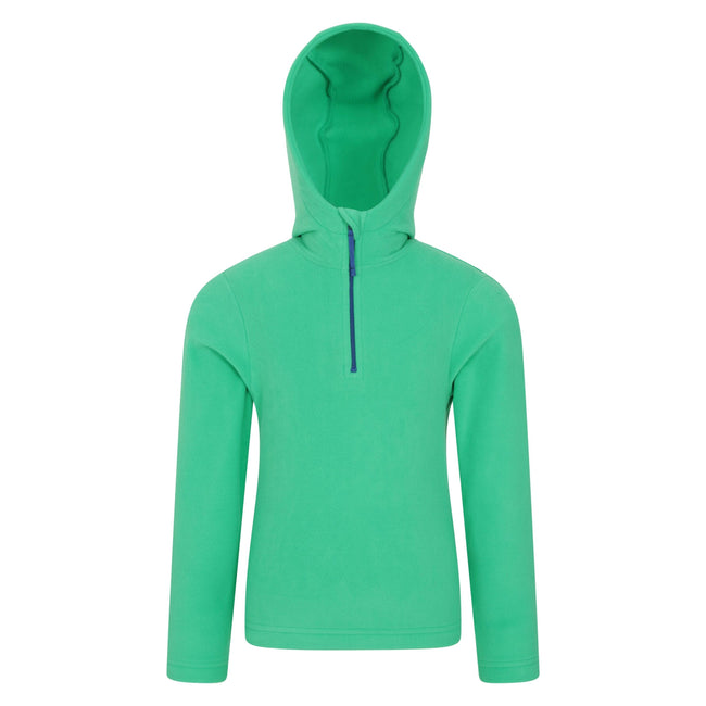 Dark Green - Front - Mountain Warehouse Childrens-Kids Camber II Fleece Hoodie