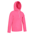 Bright Pink - Side - Mountain Warehouse Childrens-Kids Camber II Fleece Hoodie