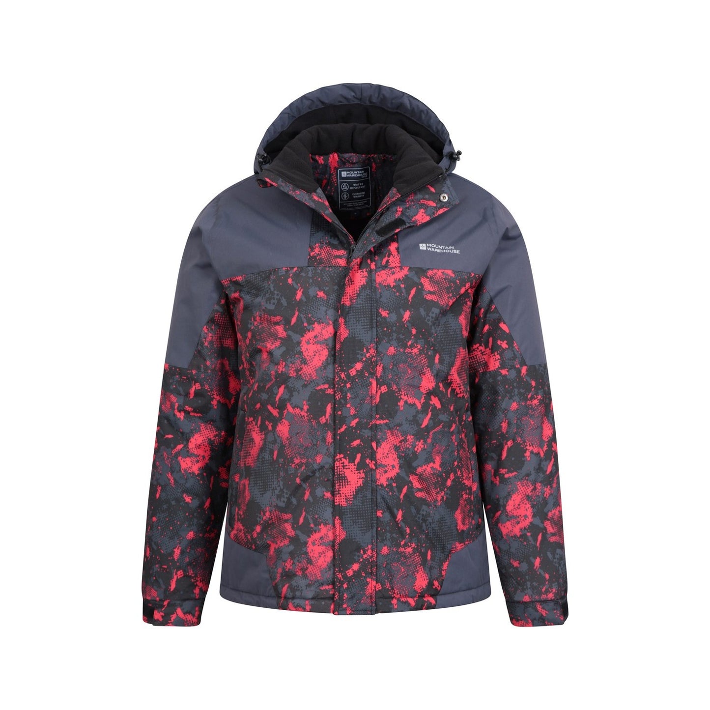 Dark Grey - Close up - Mountain Warehouse Mens Printed Ski Jacket & Trousers Set