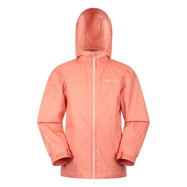 Coral - Close up - Mountain Warehouse Childrens-Kids Torrent Taped Seam Waterproof Jacket