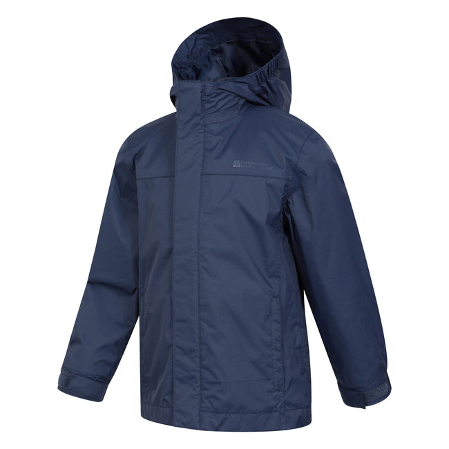 Black - Close up - Mountain Warehouse Childrens-Kids Torrent Taped Seam Waterproof Jacket