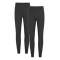 Black - Front - Mountain Warehouse Womens-Ladies Talus Thermal Base Layer Leggings (Pack of 2)