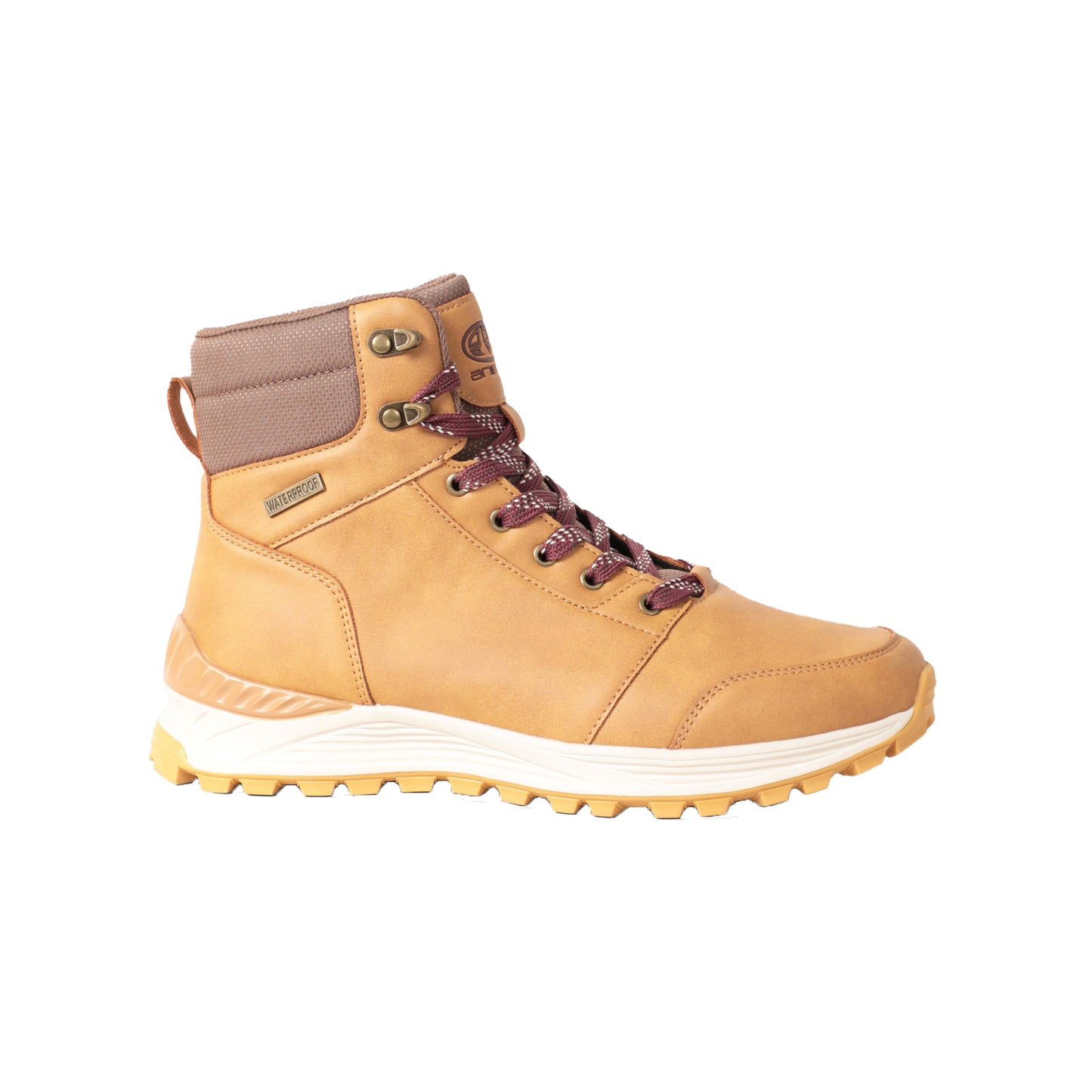 Brown - Side - Animal Womens-Ladies Vegan Waterproof Ankle Boots