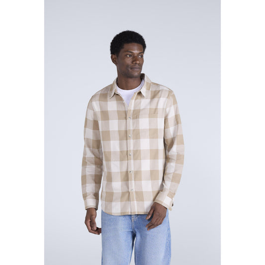 Cream - Front - Animal Mens Cove Flannel Shirt