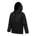 Black - Side - Mountain Warehouse Childrens-Kids Exodus Camo Soft Shell Jacket